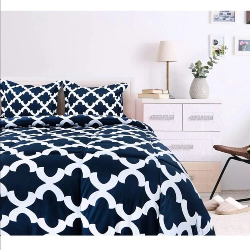 Comforter Set with 2 Pillow Shams Nvay Blue